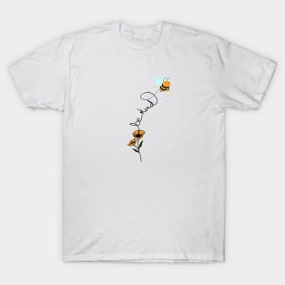 bee kind, bee on flower draw line T-Shirt